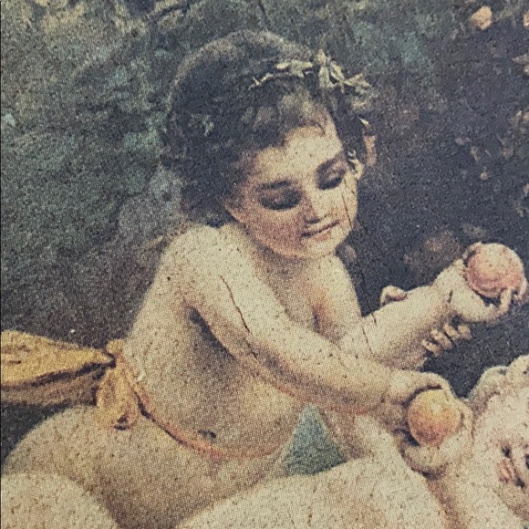 Hand painted Cherub wooden platter - Picture 2 of 7